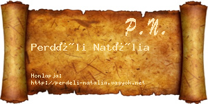 Perdéli Natália névjegykártya